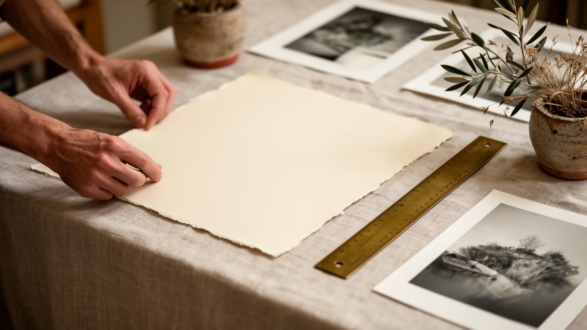 An artisan's hands working at the Branch & Vow studio table
